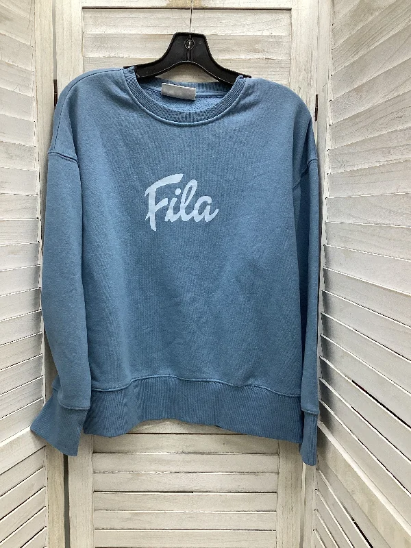 Sweatshirt Crewneck By Fila In Blue, Size: M