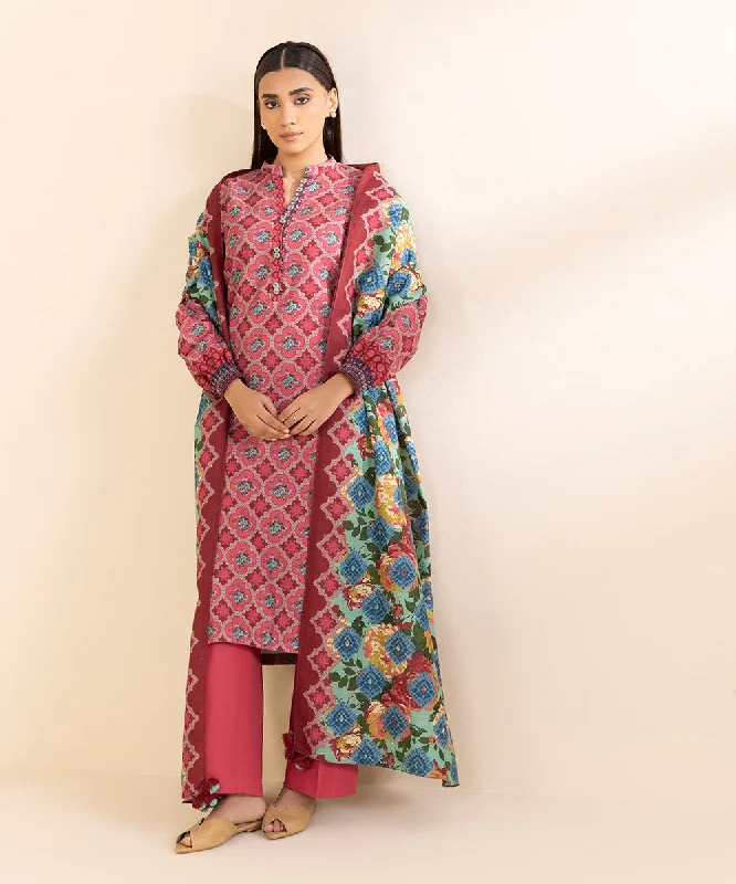 3 Piece - Printed Light Khaddar Suit