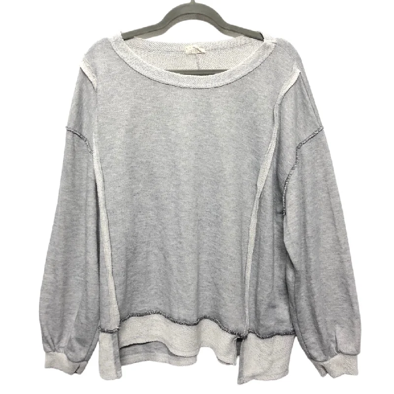 Sweatshirt Crewneck By Bibi In Grey, Size: L