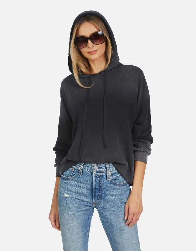 Gower LE Black Ombre Crop Hoodie