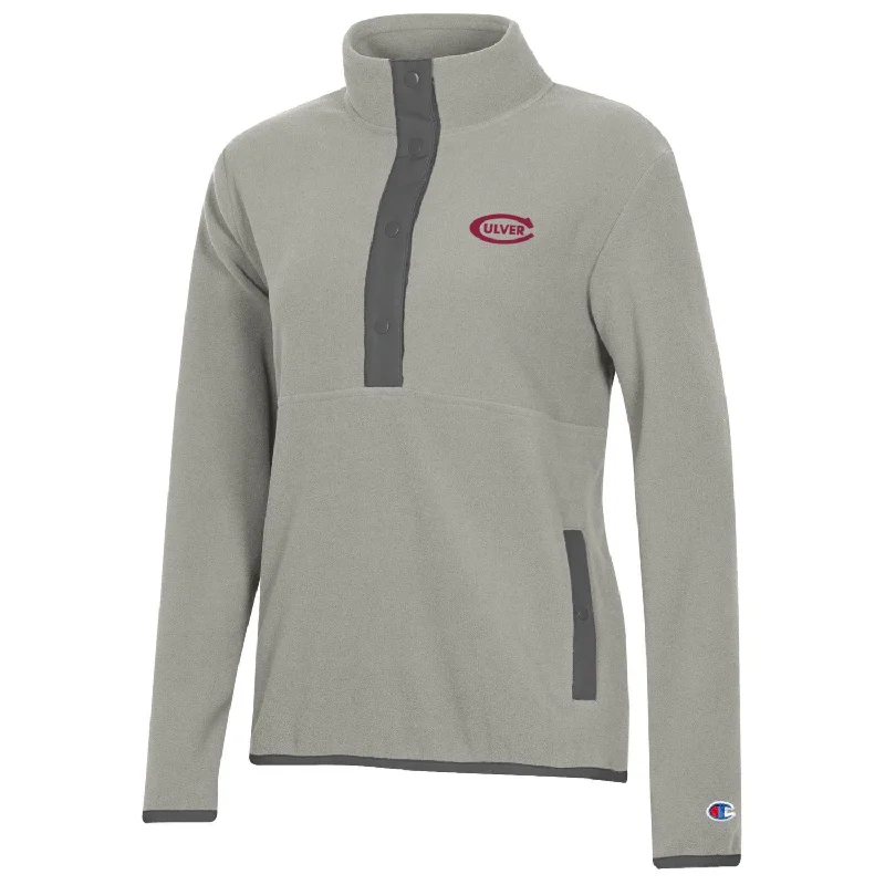 Womens Champion Fall Break Explorer Fleece 1/2 Snap - Grey Stone