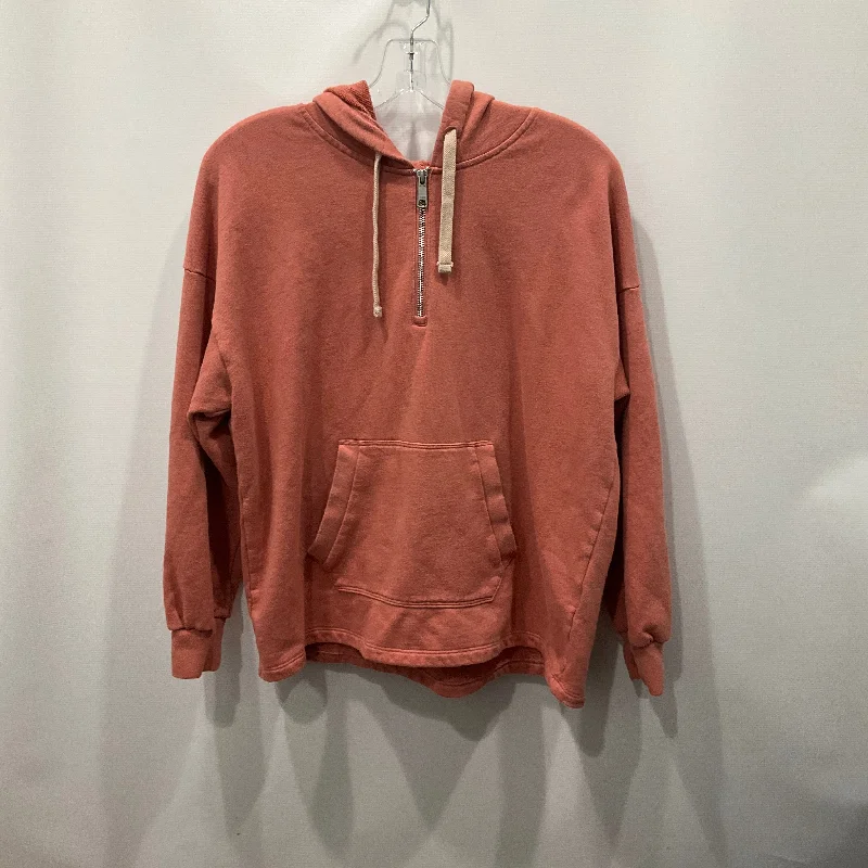 Sweatshirt Hoodie By Madewell In Coral, Size: M