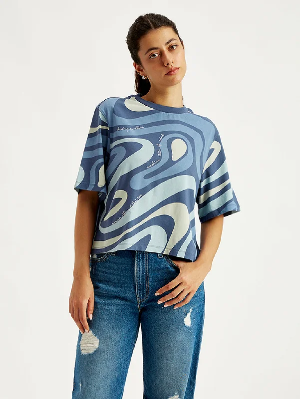 Women's Abstract Print Relaxed Fit T-shirt