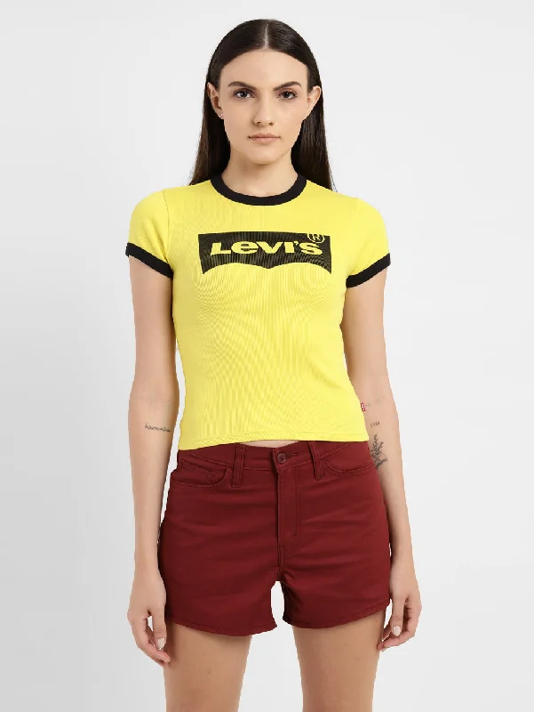 Women's Brand Logo Slim Fit T-shirt