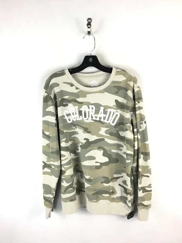 Athletic Sweatshirt Crewneck By Home Free In Camoflauge, Size: L