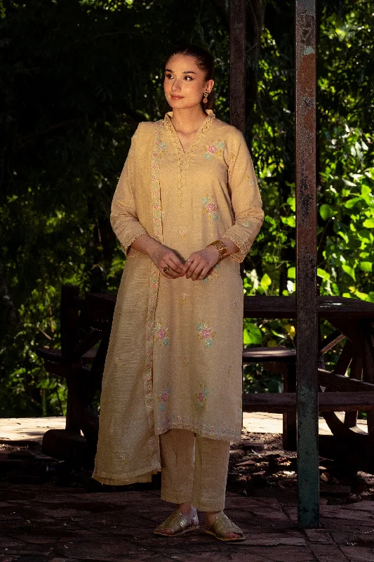 3 Piece - Embroidered Khaddar Suit