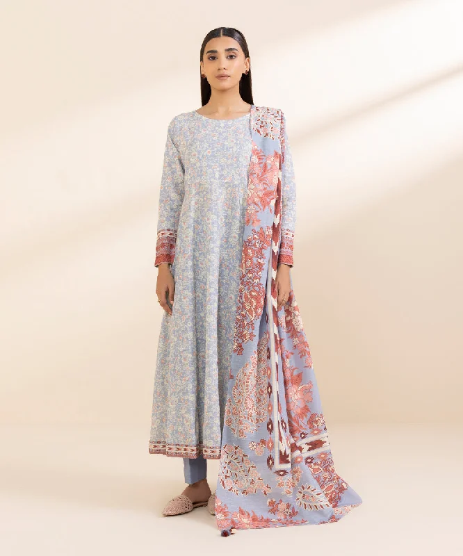 3 Piece - Printed Khaddar Suit