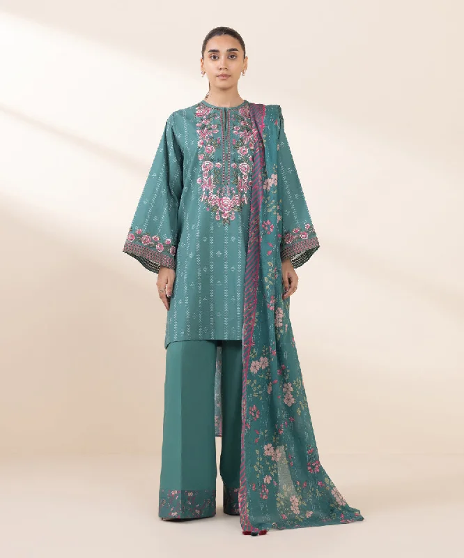 3 Piece - Embroidered Cambric Suit