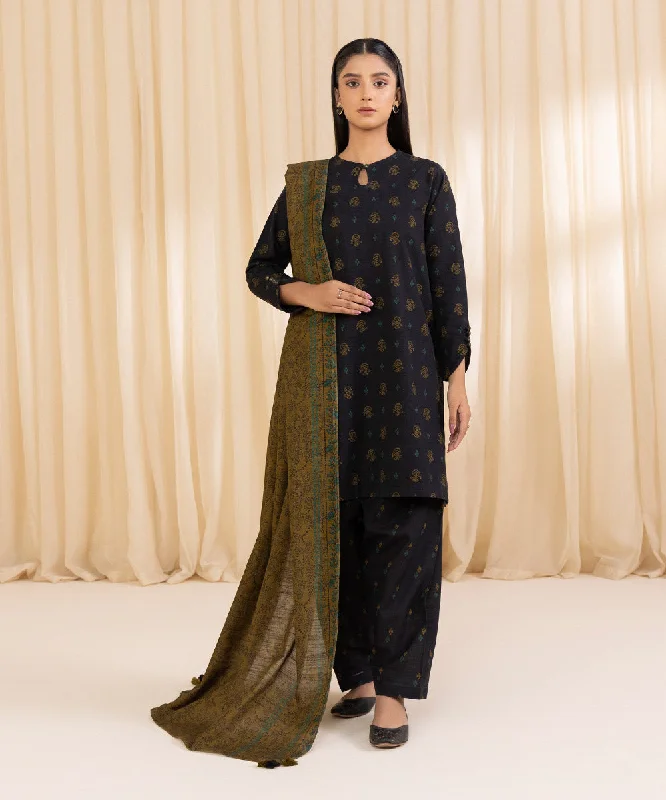 3 Piece - Printed Khaddar Suit