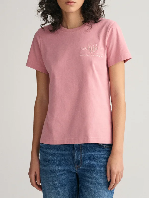 Gant Women Solid Round Neck T-Shirt