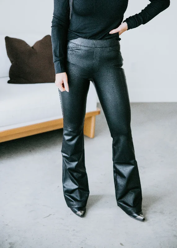 Spanx Faux Leather-Like Flare Pants