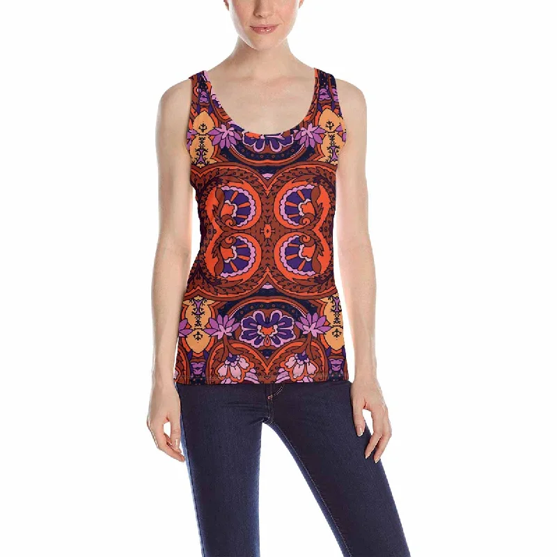 Women's Tank Top print with Paisley pattern