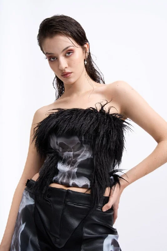 doomsday faux fur corset