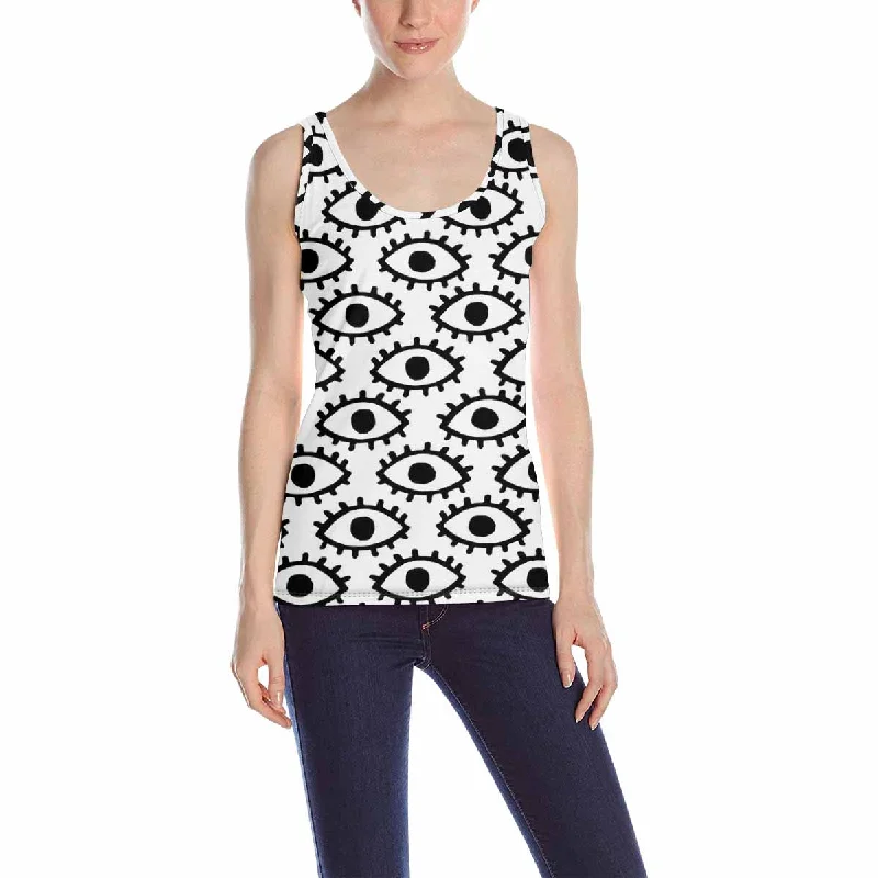 Women's Tank Top print with Doodle eyes pattern