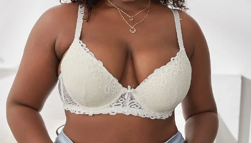 Plus Floral Lace Sexy Underwire Bra