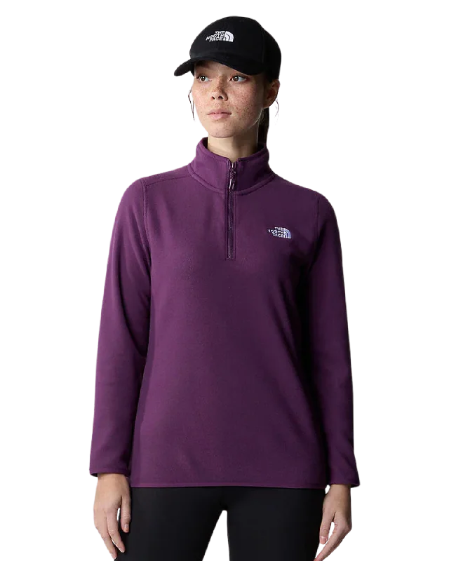 The North Face Women's 100 Glacier Quaterzip Fleece - Blackcurrant