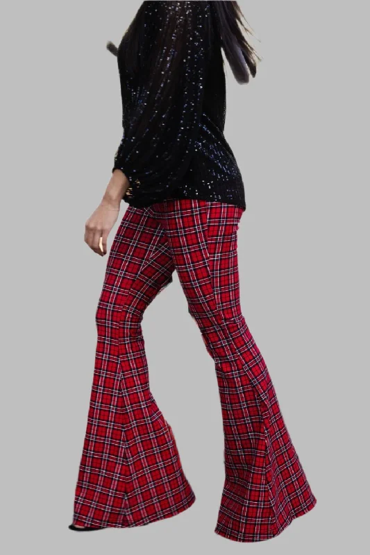 Favorite Red Plaid Pants Flare