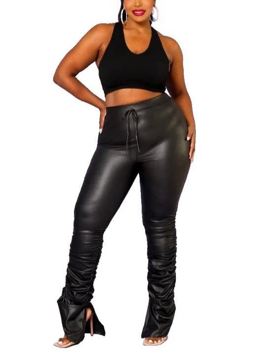 Plus size Faux leather Tights