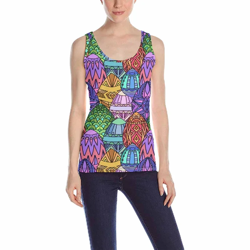 Women's Tank Top print with colored Easter eggs pattern