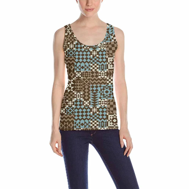 Women's Tank Top print with Geometric Patchwork Pattern