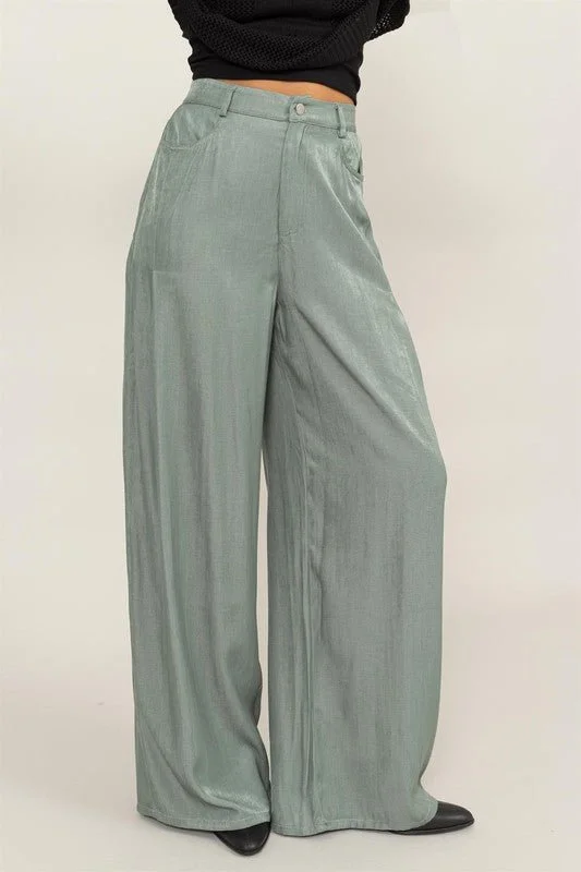 Sage High- waist wide pants