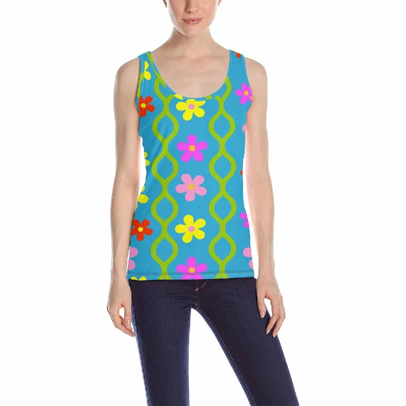 Women's Tank Top print with colorful Nature flower pattern