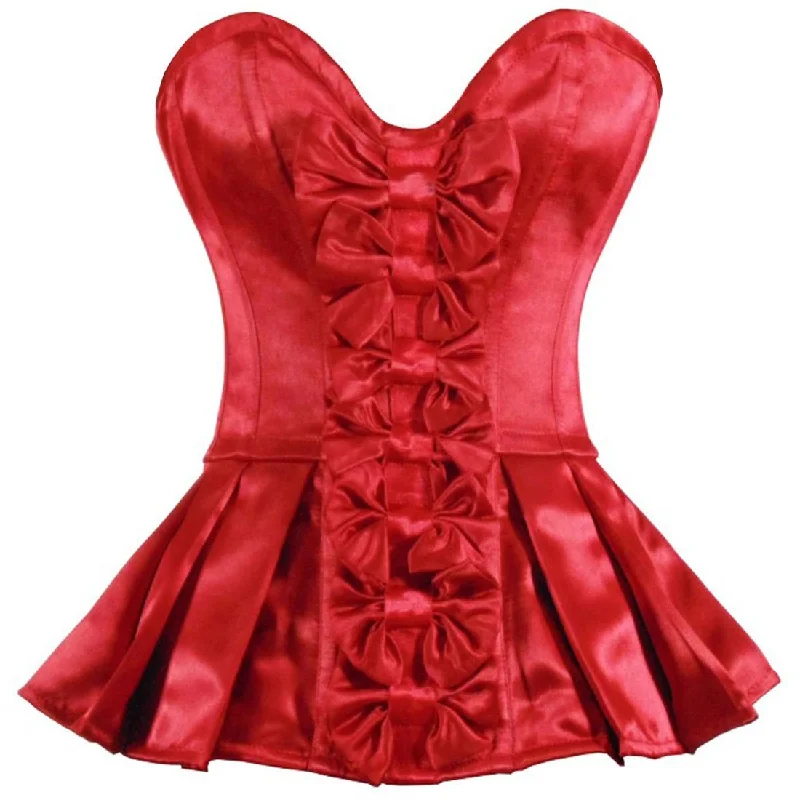 Varvara Bow Corset Mini Dress Authentic Red Overbust Sexy Corset