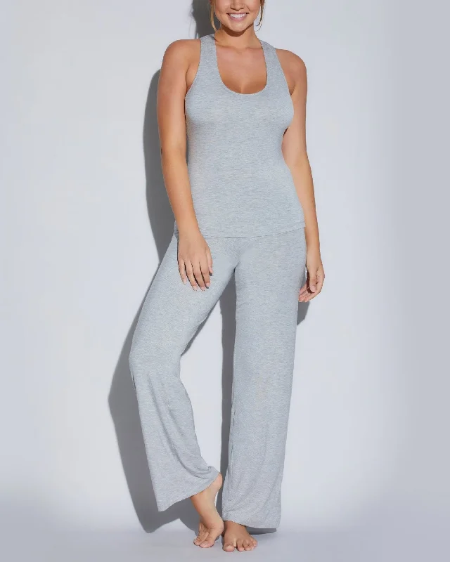 Cosabella Talco Curvy Racerback Camisole And Pant Set - Heather Grey