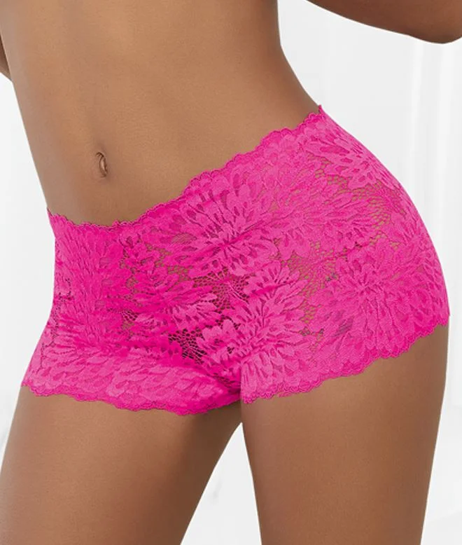 Panty con Encaje Fucsia Modelo Pink Short