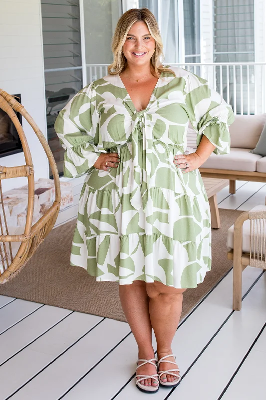 FINAL SALE | Maisie Dress Luna Print Sage