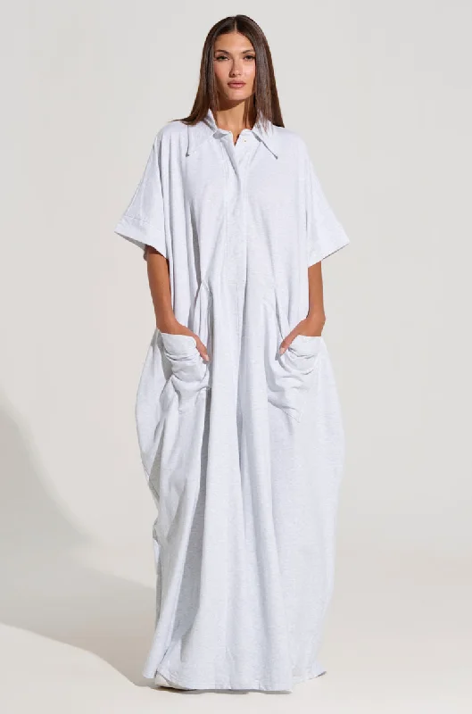 SHE'S RICH OVERSIZED JUMPSUIT IN HEATHER GREY