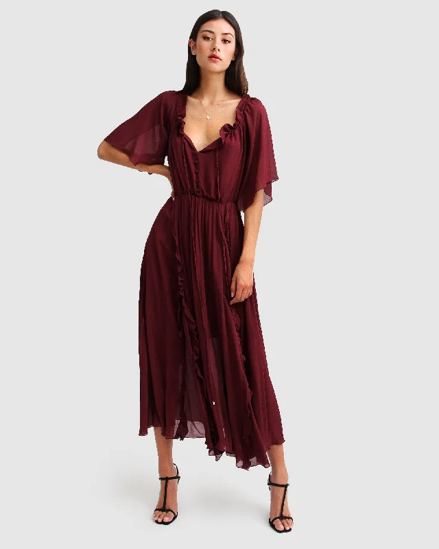 Amour Amour Ruffled Midi Dress