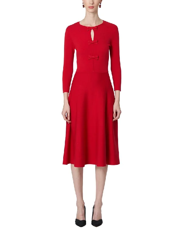 Carolina Herrera Flare Wool-Blend Midi Dress