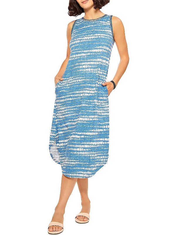 Dotty Lines Womens Tank Whipstitch Midi Dress