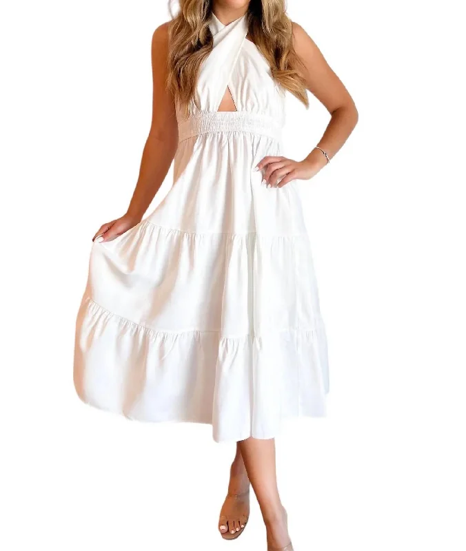 Every Occasion Midi Dress In White