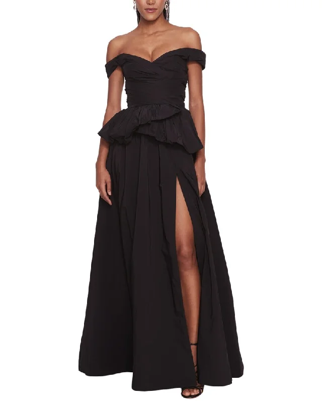 Marchesa Notte Off-Shoulder Taffeta Ballgown