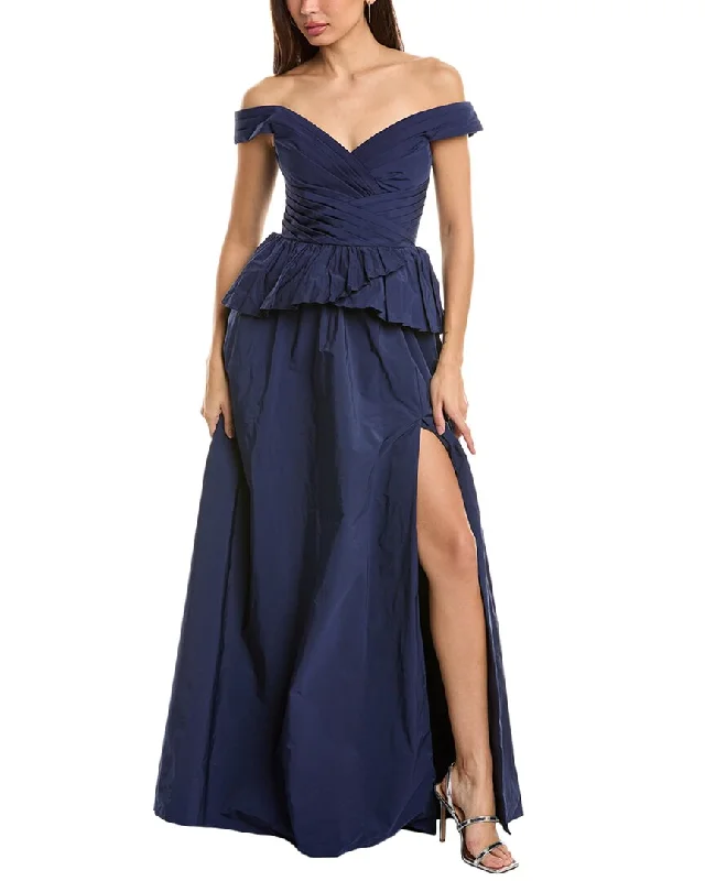 Marchesa Notte Off-Shoulder Taffeta Ballgown