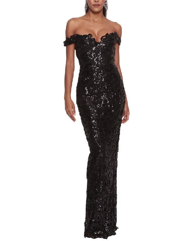 Marchesa Notte Sequin Column Gown