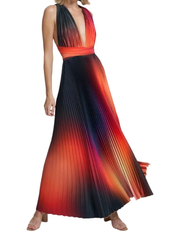 Moderniste Full Length Gown In Fire