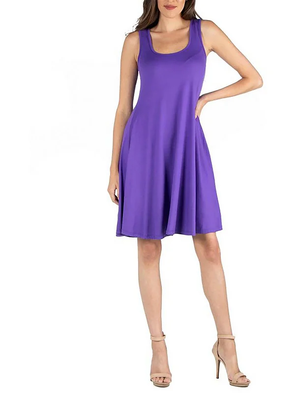 Plus Womens Scoop Neck Knit Midi Dress