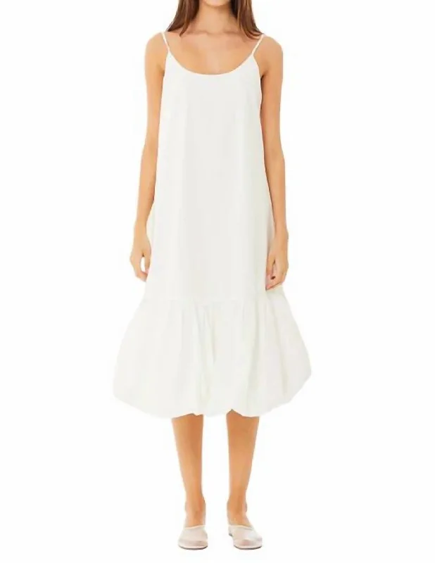 Poplin Midi Dress In Cloud