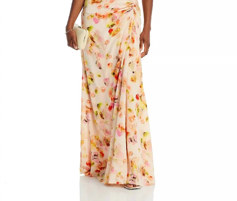 Poppy Silk Gown In Ballad Multi