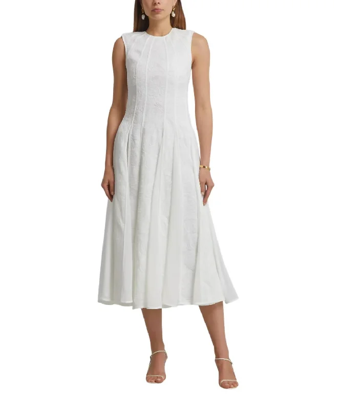 Soleil Lace Midi Dress In Ivory