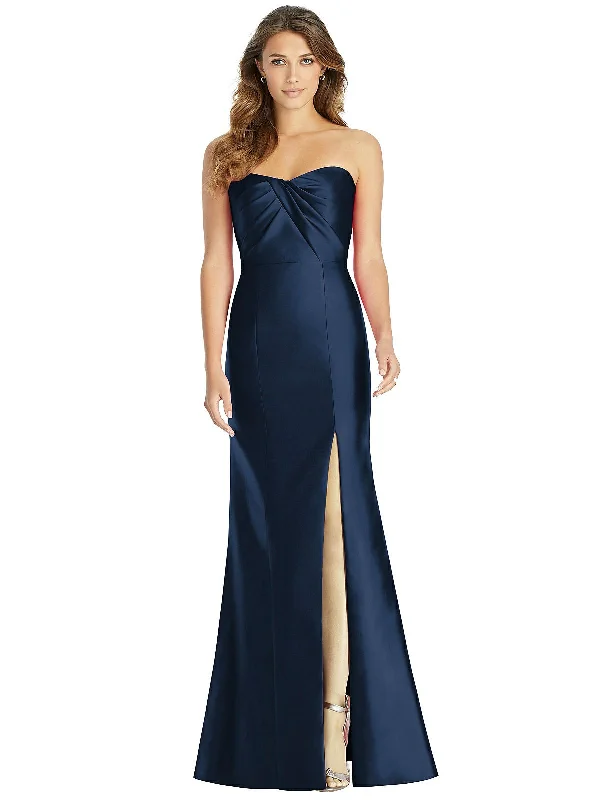 Strapless Draped Bodice Trumpet Gown