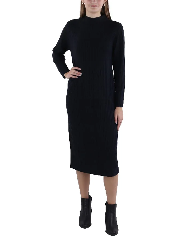 Womens Ribbed Midi Sweaterdress