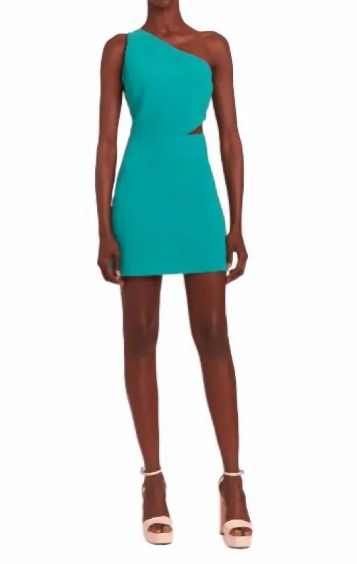 Bowen Mini Dress In Aqua Blue Green