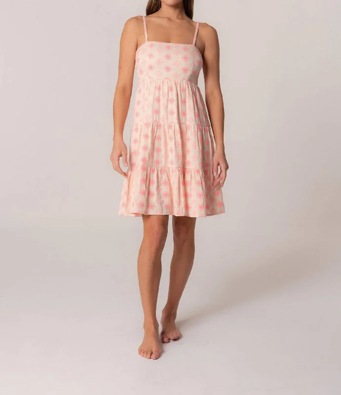 Emma Mini Dress In Natural/pink