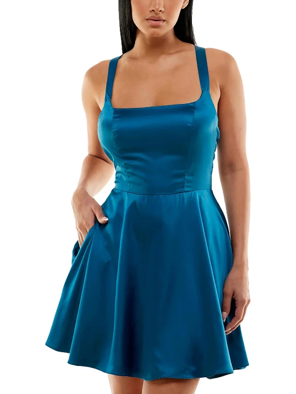 Juniors Womens Semi-Formal Mini Cocktail And Party Dress