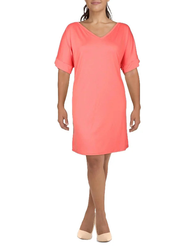 Plus Womens Comfy Mini T-Shirt Dress