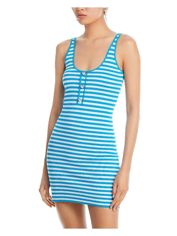 Womens Striped Short Mini Dress